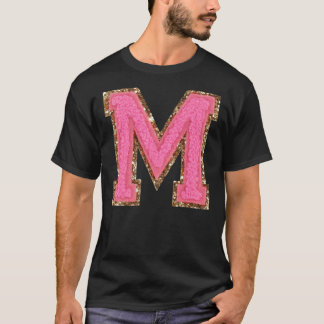 M - Bubblegum Glitzer - Fettleber-Buchstabenklamme T-Shirt