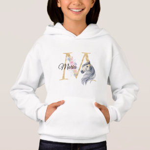 M Buchstabe personalisierter Name Monogramm mit Pf Hoodie