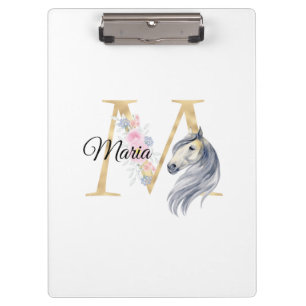 M Buchstabe personalisierter Name Monogramm mit Pf Klemmbrett