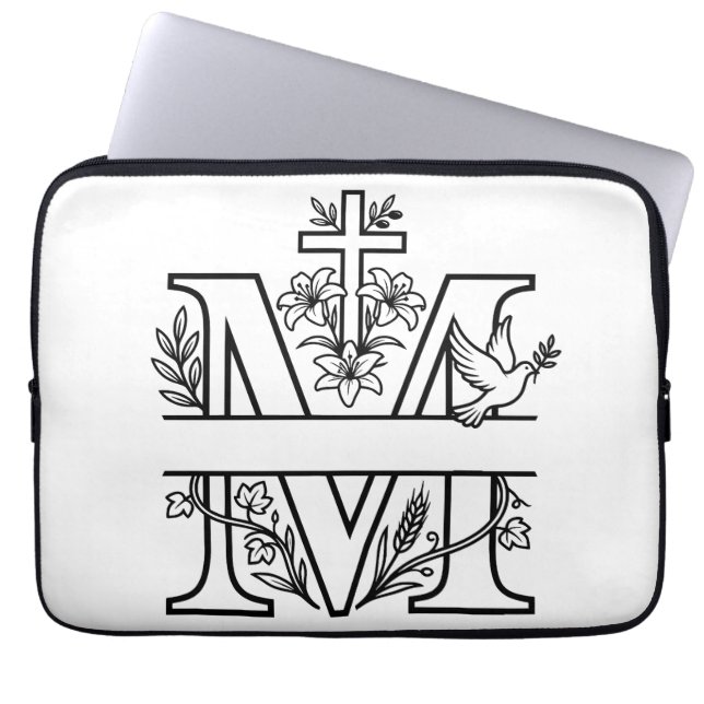 M Christliches Monogramm  Laptopschutzhülle (Vorderseite)
