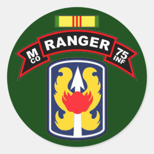 M Co, 75. Infanterie Regiment - Rangers, Vietnam Runder Aufkleber