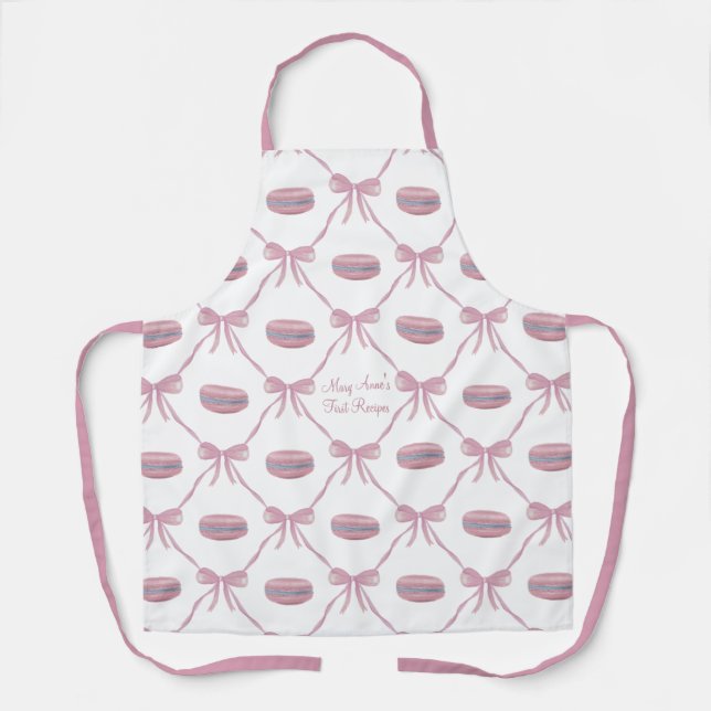 M Custom Pink Macarons Frilly Coquette Bow Schürze (Vorderseite)
