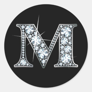 "M" Diamant Bling Sticker