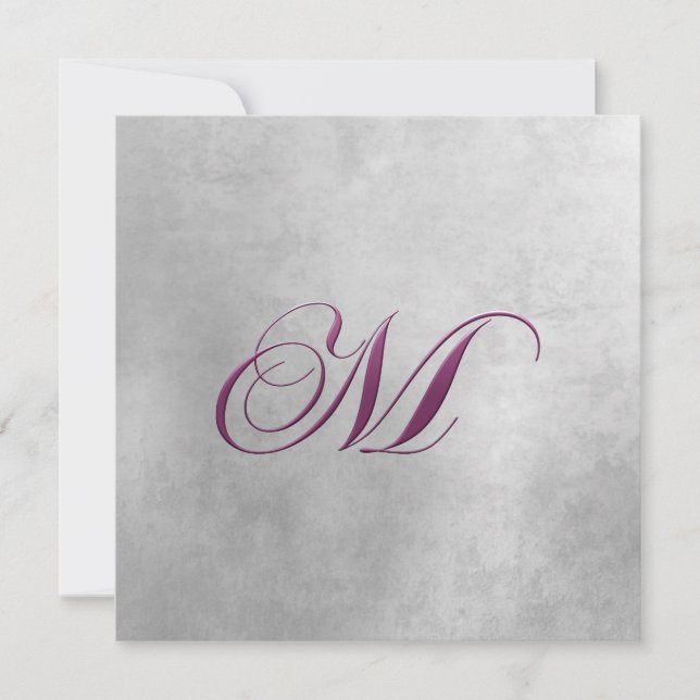 M Elegante Monogramm-Einladung Einladung (Vorderseite)