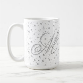 M Erstmalige Monogramm-weiße Diamanten drucken Kaffeetasse