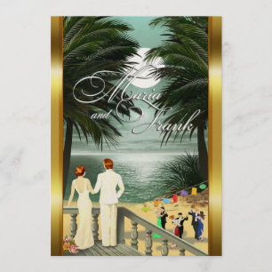 M&F Wedding Champagne Shimmer Einladung