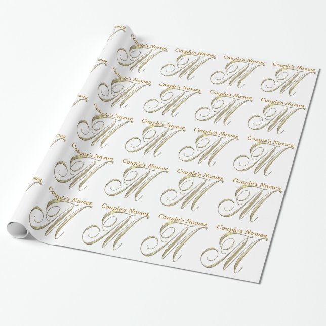 M-Geschenkpapier für das Hochzeitstich Geschenkpapier (Ungerollt)
