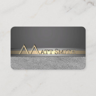 M, Graue Silver Gold Copper Men Logo Visitenkarten Visitenkarte