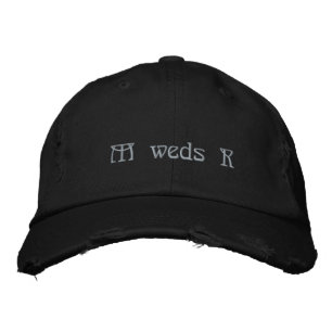 M heiratet R Elegante schwarze Hochzeitsfeier-Styl Bestickte Baseballkappe