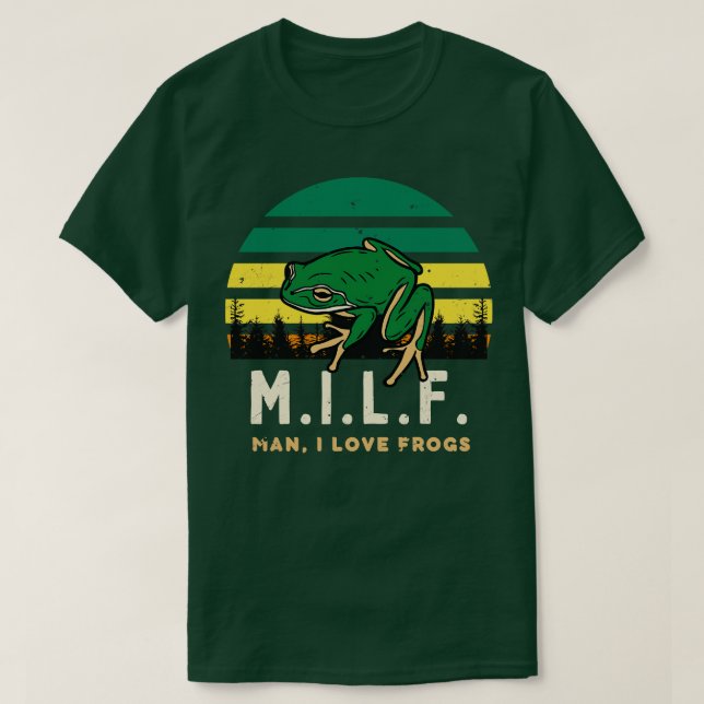 M I L F Man I Liebe Frogs Funny Retro T-Shirt (Design vorne)