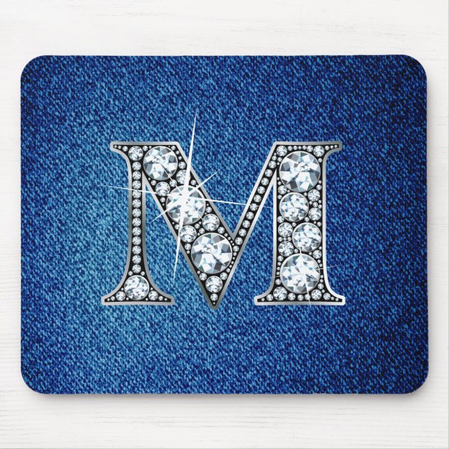 M Imitate -"Diamant Bling" auf Denim Mousepad (Vorne)