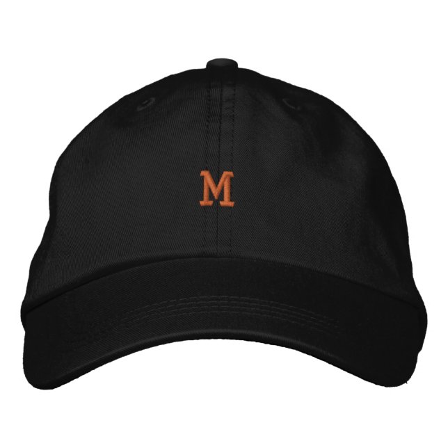 M Initial Monogram Hat bestickt Cap Bestickte Baseballkappe (Vorderseite)