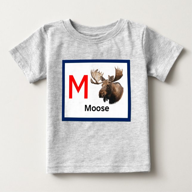 M ist für Elch Baby T-shirt (Vorderseite)