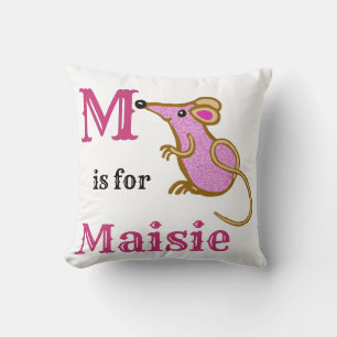M ist für Maisie Baby Mädchen Kissen