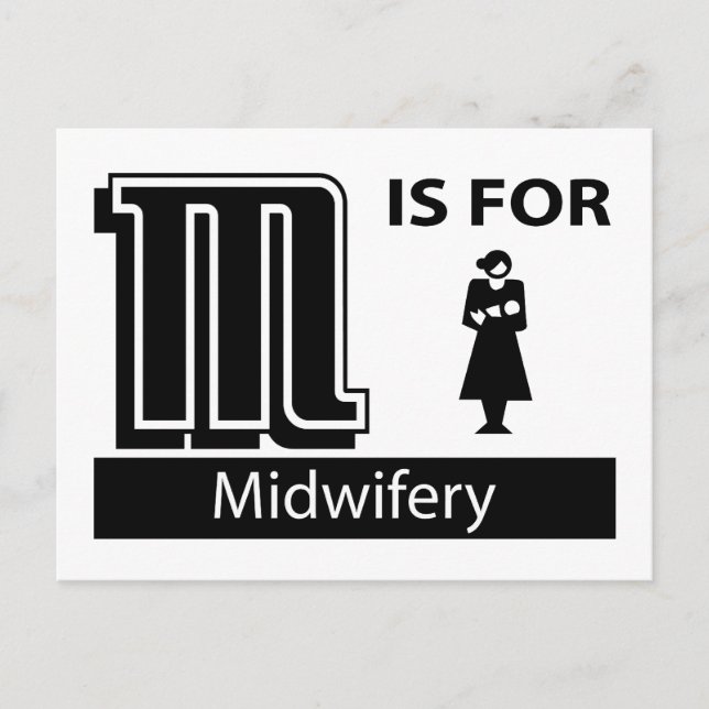 M ist für Midwifery Postkarte (Vorderseite)