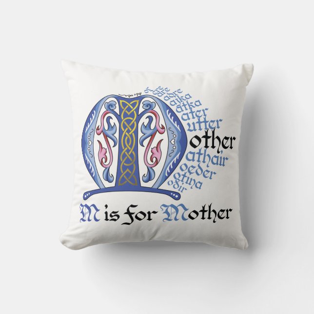 M ist für Mutter Pillow Kissen (Vorderseite)