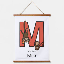 M ist für.. personalisiert wandteppich mit holzrahmen