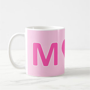 M ❤ M - Rosa x Weiße Kontur Kaffee Tasse
