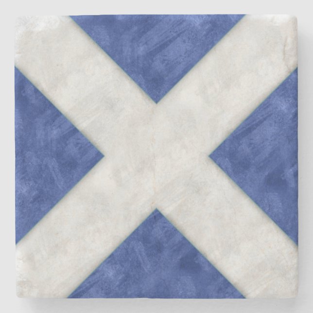 M Mike Watercolor Nautical Signal Maritime Flag Steinuntersetzer (Vorderseite)