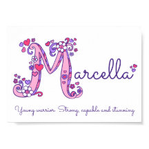 M monogram art Marcella girls name meint poster