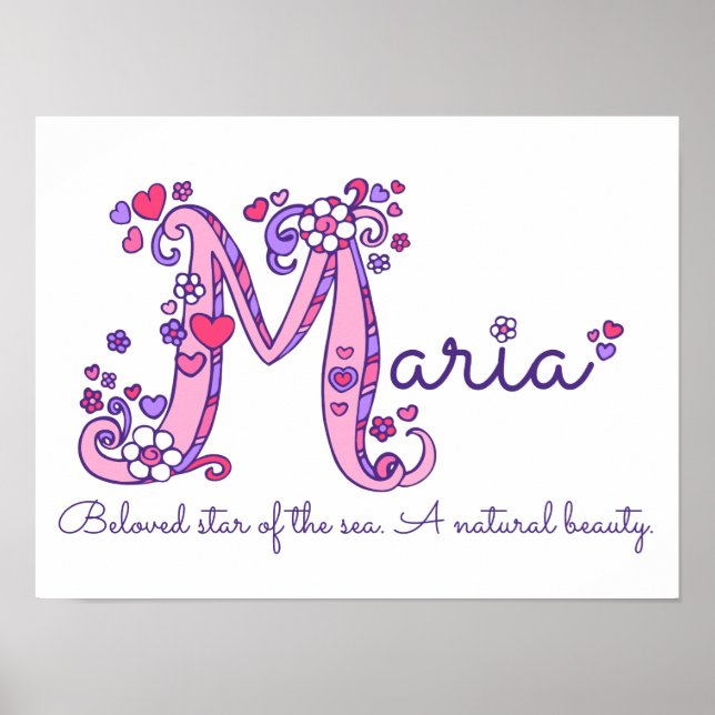 M monogram art Maria girls name meint poster (Vorne)