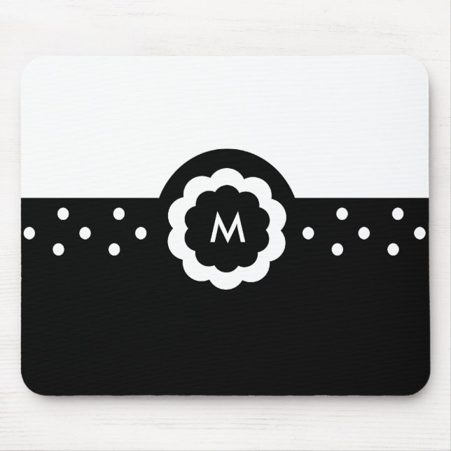 M: Monogram M Dotted Black & White Mousepad (Vorne)