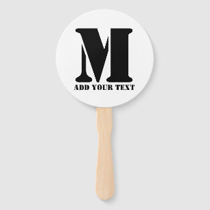 M Monogram Simple Modern Minimalistisch Personalis Fächer