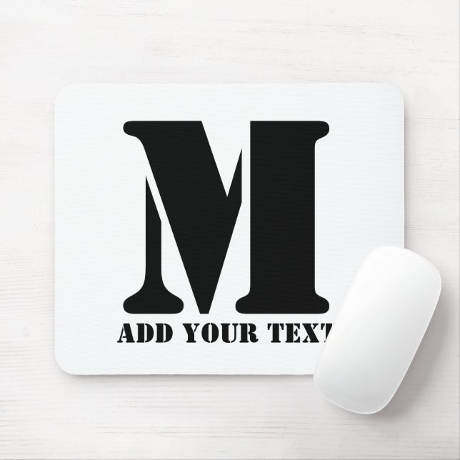 M Monogram Simple Modern Minimalistisch Personalis Mousepad (Mit Mouse)
