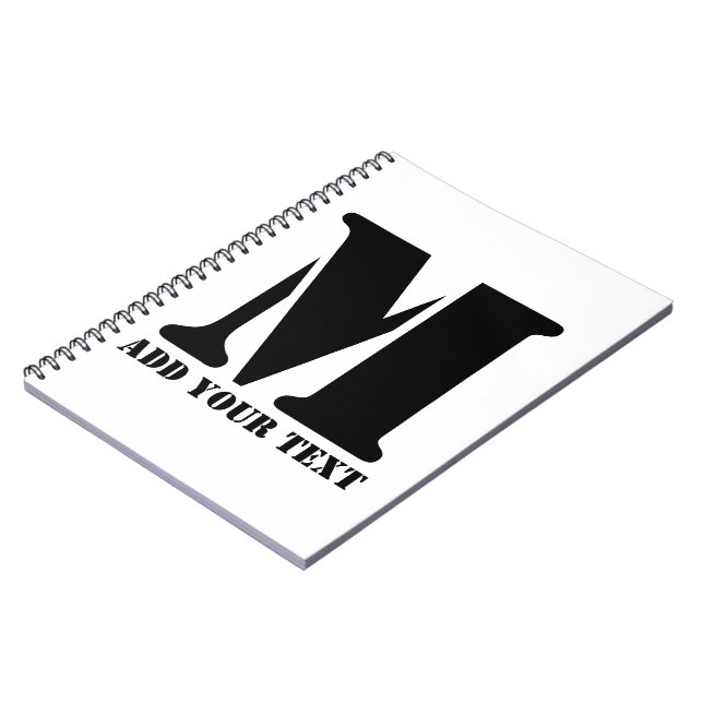 M Monogram Simple Modern Minimalistisch Personalis Notizblock (Linke Seite)