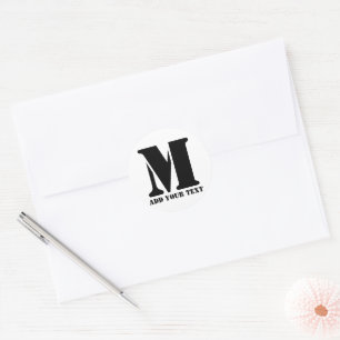 M Monogram Simple Modern Minimalistisch Personalis Runder Aufkleber