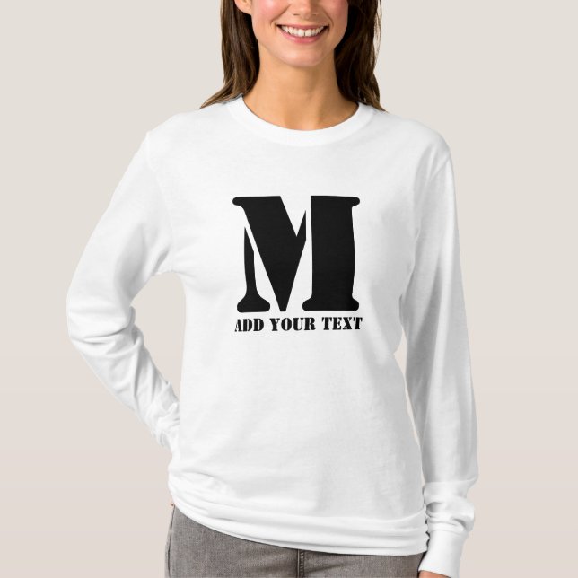 M Monogram Simple Modern Minimalistisch Personalis T-Shirt (Vorderseite)