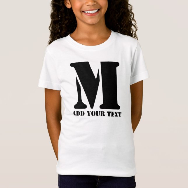 M Monogram Simple Modern Minimalistisch Personalis T-Shirt (Vorderseite)