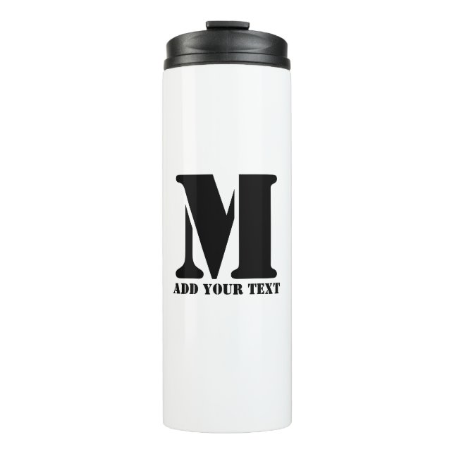 M Monogram Simple Modern Minimalistisch Personalis Thermosbecher (Vorderseite)
