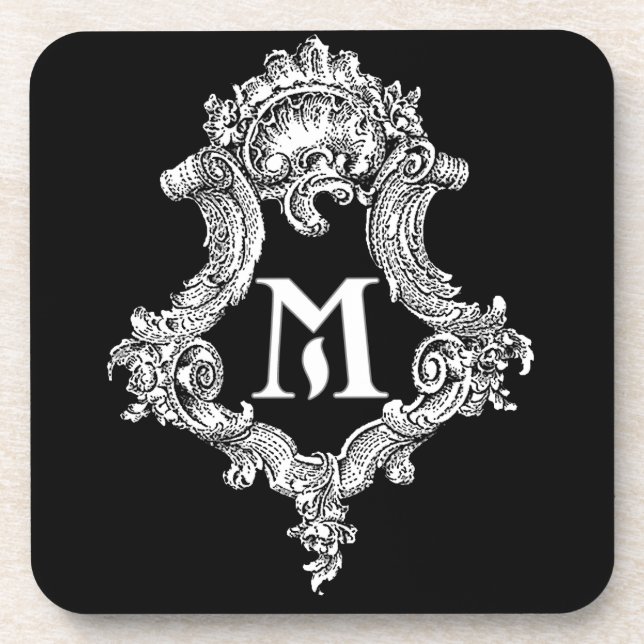 M Monogramm Getränkeuntersetzer (Vorderseite)