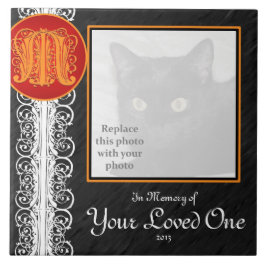 M Monogramm "In Gedächtnis deines Liebsten" Tile Fliese