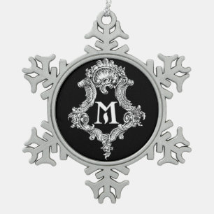 M-Monogramm-Initialen-Verzierung Schneeflocken Zinn-Ornament