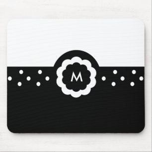M: Monogramm M Dotted Black & White Mousepad