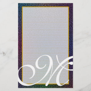 M-Monogramm "metallisches schwarzes" feines Briefpapier
