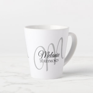 M-Monogramm Name und Initiale schön weiß Milchtasse