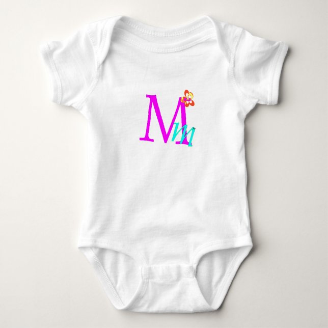M - Monogramm-Sammlung Baby Strampler (Vorderseite)