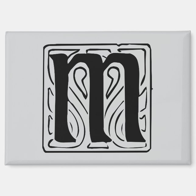 M Monogramm schwarz Magnet (Vorderseite)