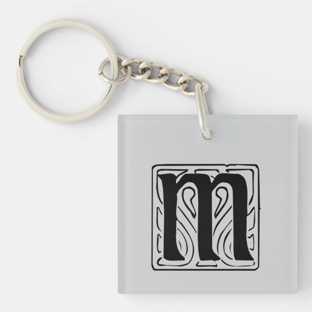 M Monogramm schwarz Schlüsselanhänger (Vorderseite)