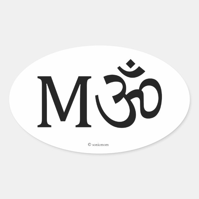 M-OM, Yoga-Mama, ovaler Aufkleber (Vorderseite)