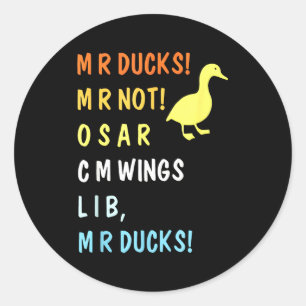 M R Enten M R Nicht O S M R C M Lustige Flügel Zit Runder Aufkleber