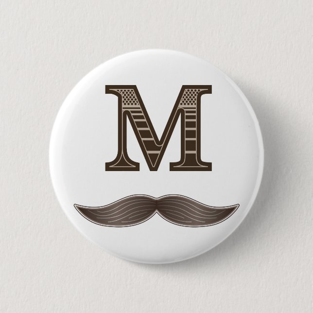 M-Schnurrbart Button (Vorderseite)