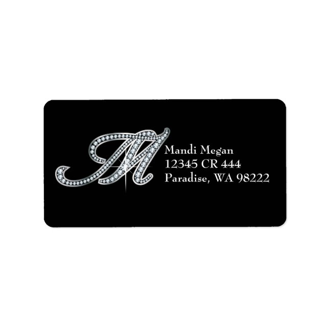 M-Skript "Diamond Bling" Adressaufkleber (Vorne)