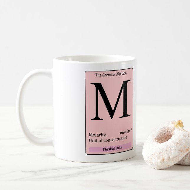 M Tasse des chemischen Alphabets (Mit Donut)