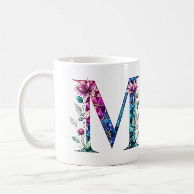 M Tasse für Kaffee - Blumendesign (Links)
