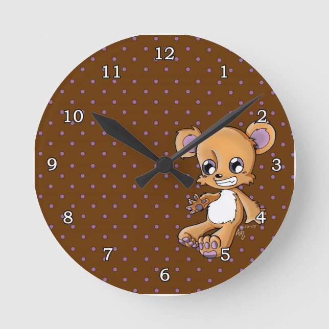 M. Teddy Runde Wanduhr (Vorderseite)