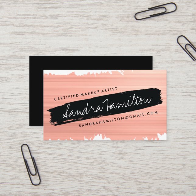 M.U.A.-Rosa und Schwarzes schräg gelegener Visitenkarte (Vorderseite/Rückseite Beispiel)